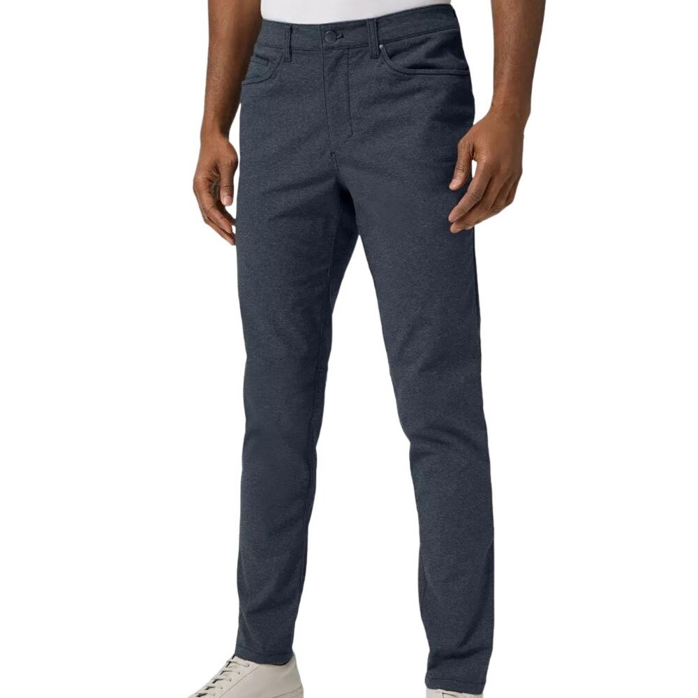Lululemon ABC Pants Slim Fit Tapered Leg Stretch Mid Heathered Deep Navy 33x25